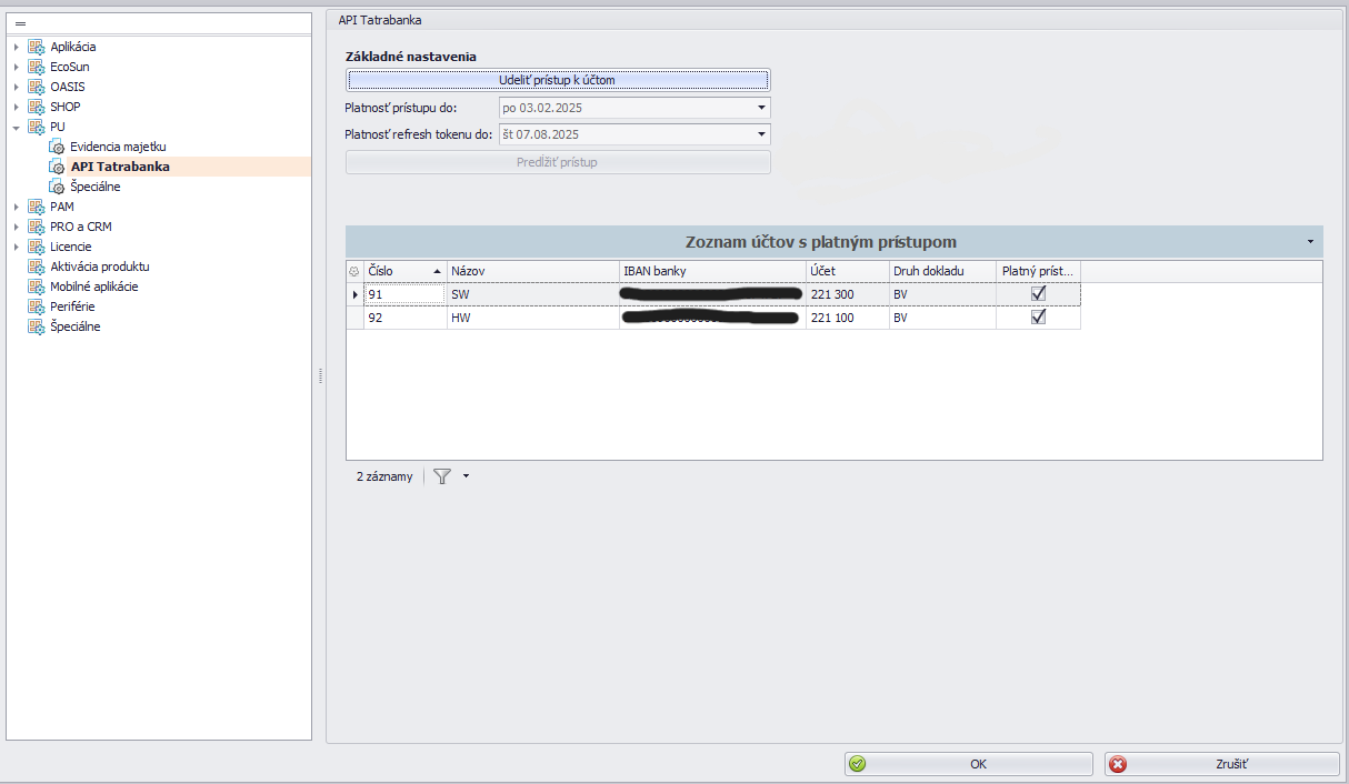 Prepojenie účtov API Tatrabanka